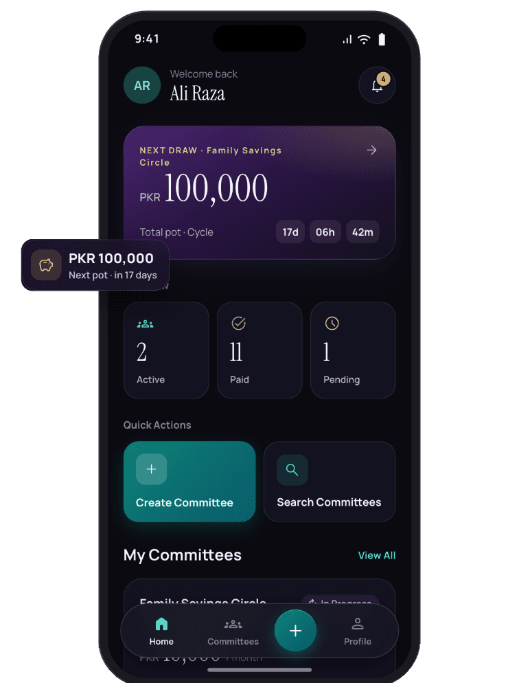 Committee Book home screen