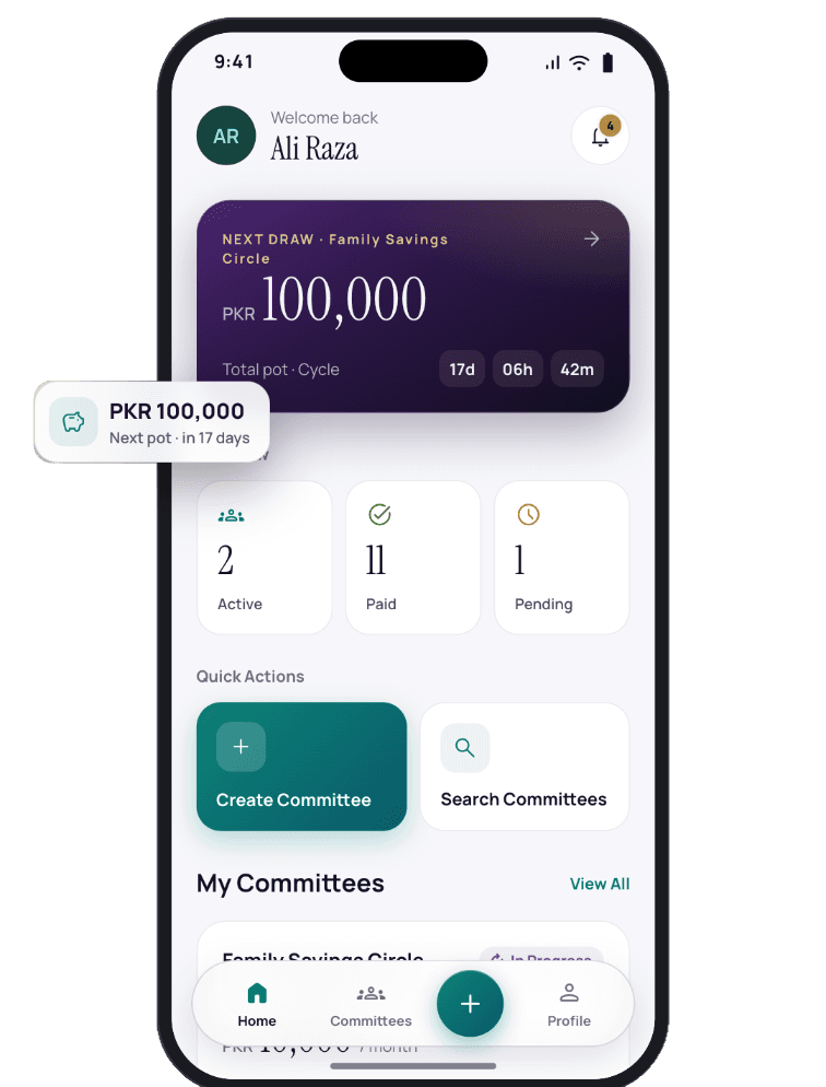 Committee Book home screen